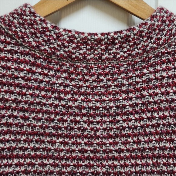 Talbots Sweater Womens L Red Gray Angora Blend Knit Button Cardigan Chunky Soft - Picture 4 of 8